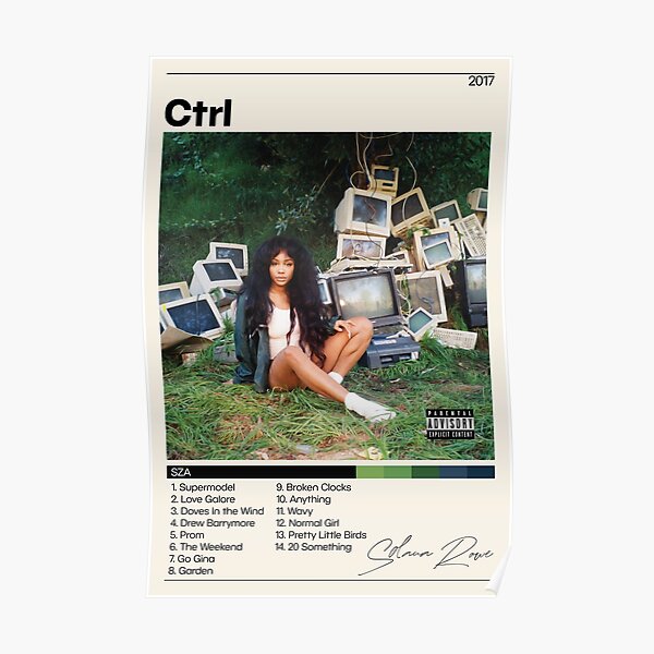 SZA Poster | CTRL Poster | SZA Ctrl Tracklist | Solana Rowe | Album Cover Poster | Poster Print | Wall Art | Home Decor Poster RB0903 product Offical SZA Merch
