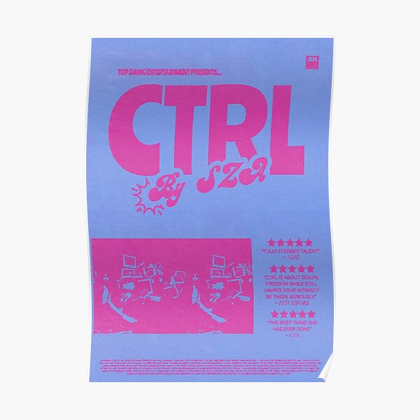 Album Print - "Ctrl" by SZA (Pink/Blue) Poster RB0903 product Offical SZA Merch